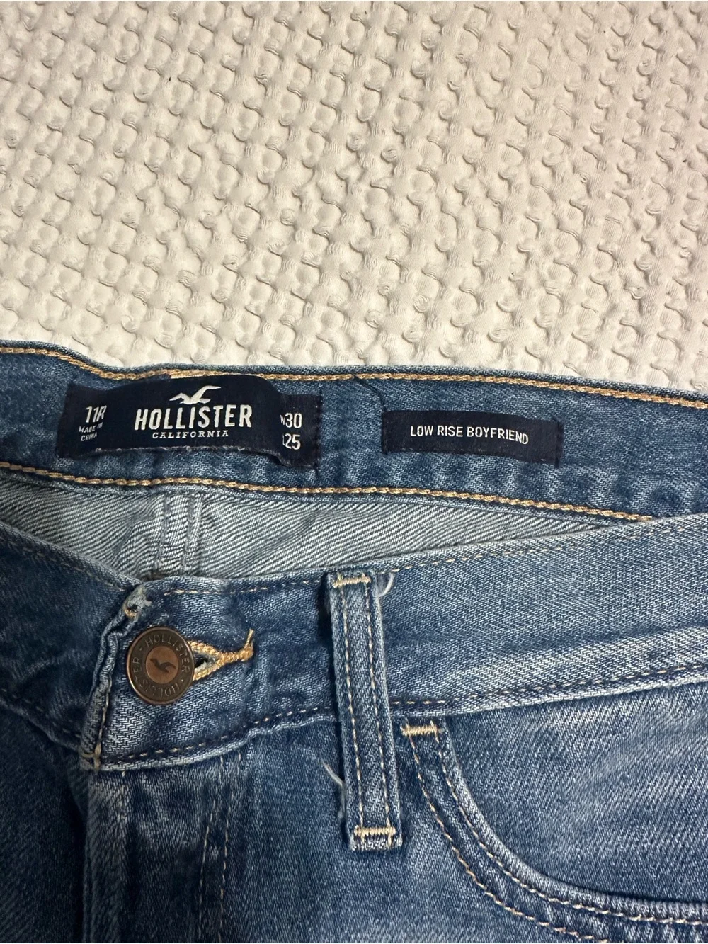 Hollister Ripped Medium Blue Boyfriend Jeans